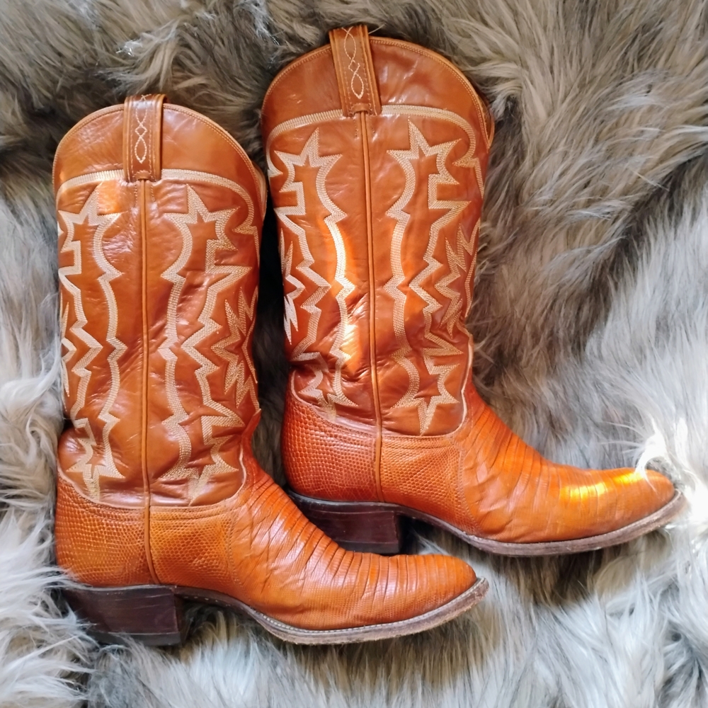 Tony Lama Exotic Lizard Vintage Boots Men's 9D